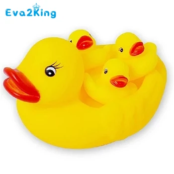 

Free Shipping Bath Toy Duck Family Floating Toy Duck Family Babies Bath Toys Swim Best Gift For Children Squeeze Sounding Toys