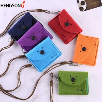 

New Cartoon Bear Coin Purse Girls Wallet Key Bag Student Creative Animal Storage ID Card Package With Buckle Rice Card Bag