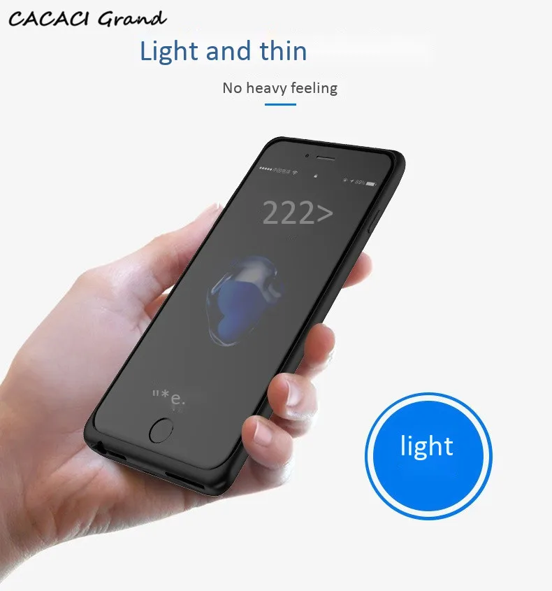 5000 мАч зарядное устройство чехол для телефона для iphone 7 8 Беспроводной внешний аккумулятор ультра тонкий внешний резервный аккумулятор чехол для iphone 6s 6