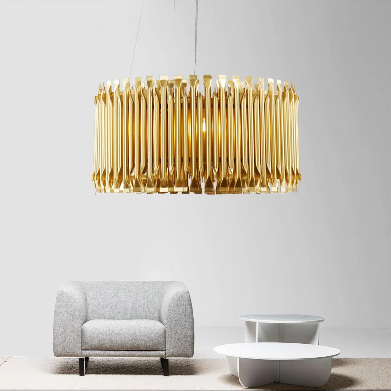 Goede Nordic Aluminium Led Hanglamp Gouden Hanger Licht Woonkamer Restaurant Studie Decor Hanglamp Opknoping Lichtpunt PA0246