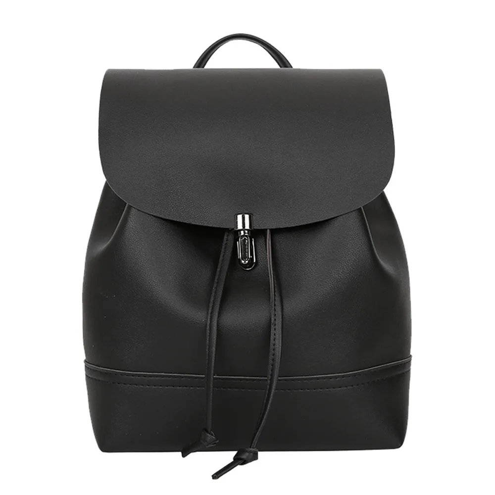 

MUQGEW Vintage Vintage Pure Color Leather School Bag Backpack Satchel Women Trave Shoulder Bag