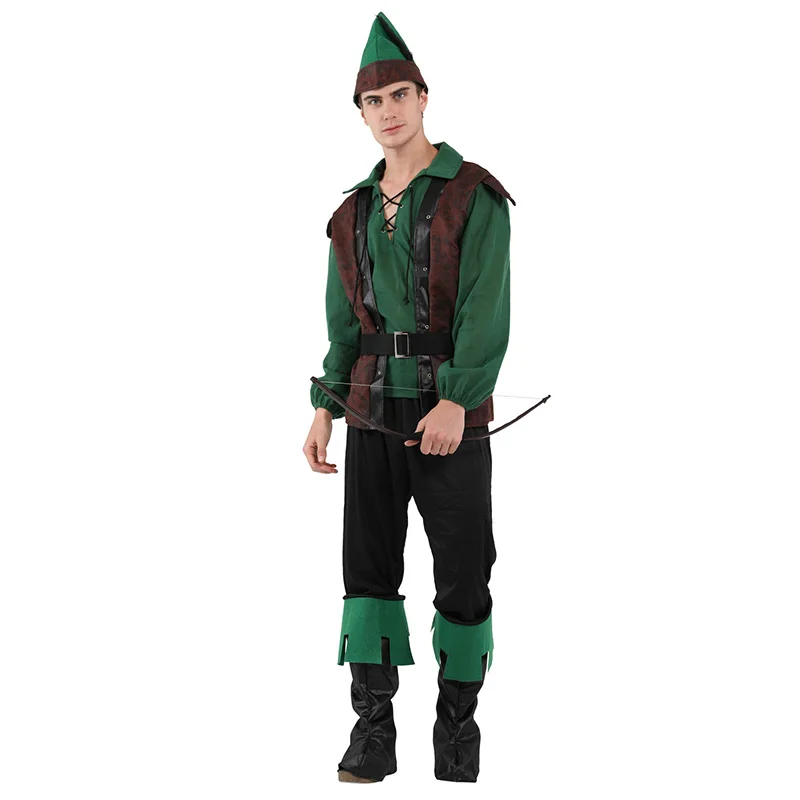 Peter Pan Hot Adult Men Halloween Cosplay Costume Hunter Performance Clothing Forest Prince Clothing Party