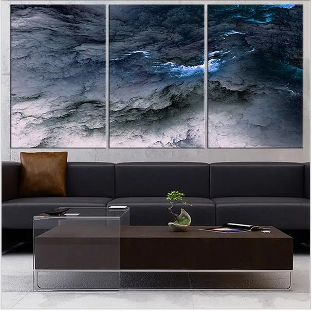 FINEART COLLECTION DARK BLUE abstract wall painting for home decor oil