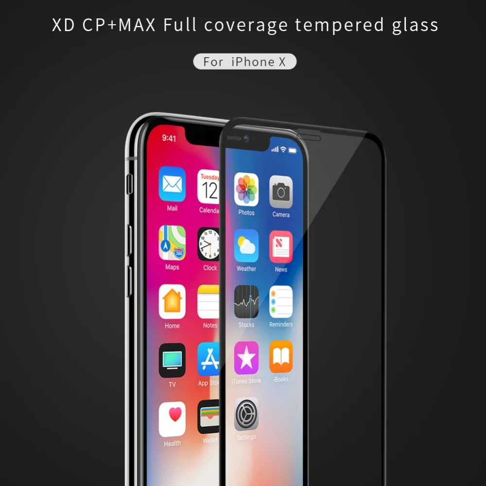 NILLKIN XD+ anti glare Screen Protector For iPhone X 8 8 Plus 7 7 Plus 3D Safety Protective Tempered Glass for iPhone X Glass