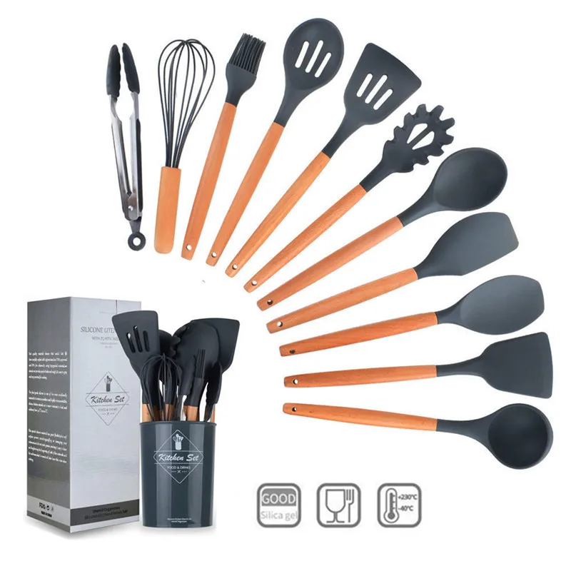 utensilio de cozinha 11/12-itens, kit cozinha, silicone, utencilios para cozinha frete gratis,ferramentas de cozinha,utensilhos de cozinha,conjunto cozinha acessórios, alça de madeira,espátula colher, concha, pinça c