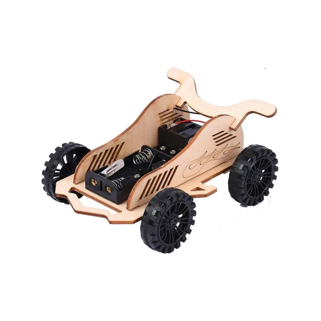 Wooden DIY Educational Science Go-kart Car Toy Experiment Kits for Kids Children Students Teacher Teaching Aids