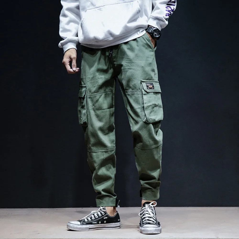 Sweatpants Plus Size Men New Casual Pants Sporting Joggers Trousers Black Fitness Gym Clothing Pockets Leisure Sweatpants