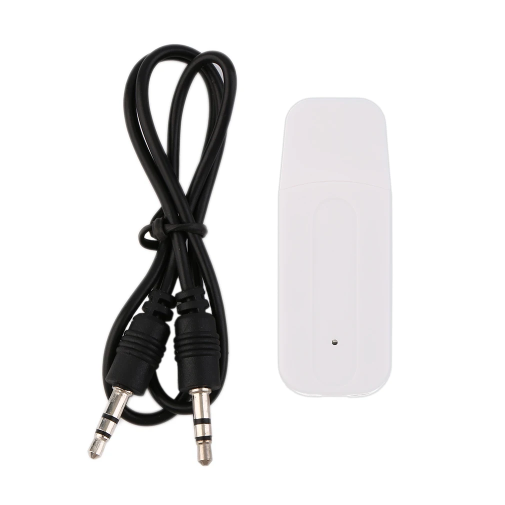 3.5mm USB Wireless Bluetooth Music Audio Stereo Receiver Adapter Dongle Universal For Mobile Phone Computer PC Speaker White New