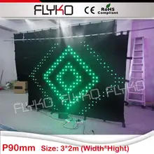 Вспышка DJ занавес P9 RGB полноцветный светодиодный дисплей 2x3 м