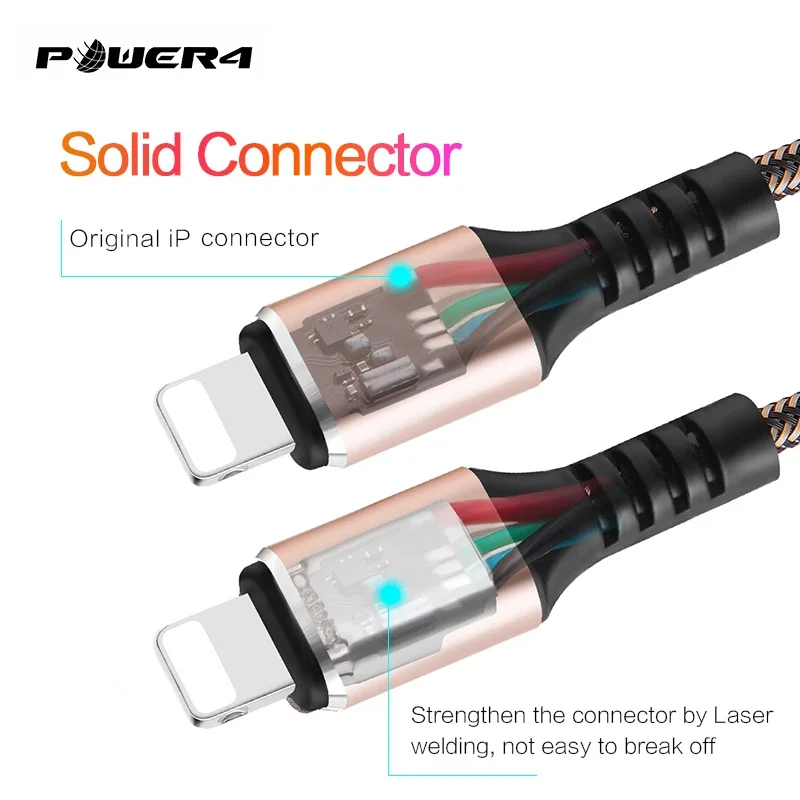 Оригинальный PD кабель для быстрой зарядки Power4 USB C Lightning Apple Плетеный 18 Вт Type iPhone 11