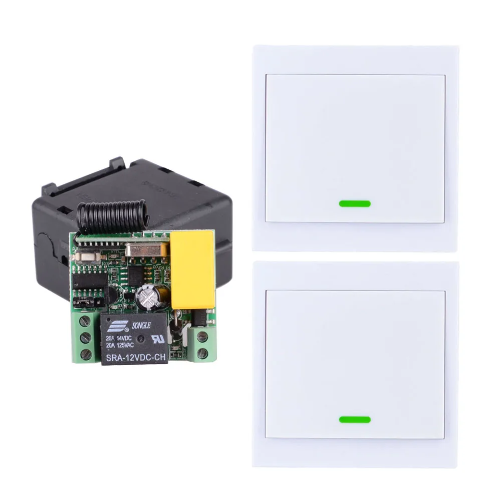 

Smart Home 10A 220V 1 CH RF Remote Control Switch System For Stairs Ceiling LED Lamp Light Strips, Receiver +86 Wall Transmitter