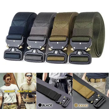 

High Quality Men Belt Waistband Nylon Metal Quick Release Buckle Adjustable Belts Man Cinturones Hombre Ceinture Homme