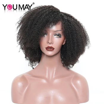 

360 Lace Frontal Wigs Afro Kinky Curly Wigs For Women Pre Plucked Baby Hair 180% Brazilian 13X6 Lace Front Wigs You May Remy