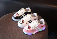 Novo 2017 moda LED lighted sneakers encantadoras bonito dos miúdos meninos meninas sapatos de bebê crianças sapatos de couro respirável de alta qualidade