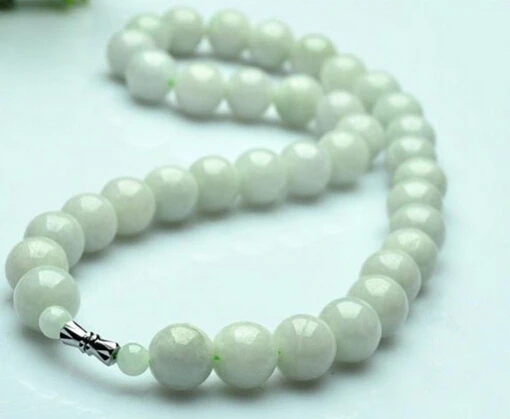 

0001420 Certified Grade A 100% Natural Green Jade/Jadeite Necklace/ Beads Necklace