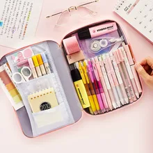 Школьная вместительная сумка-карандаш, чехол с милым рисунком, сумка-карандаш для девочек, Холщовая Сумка-карандаш, чехол, школьные принадлежности, сумка-карандаш, чехол