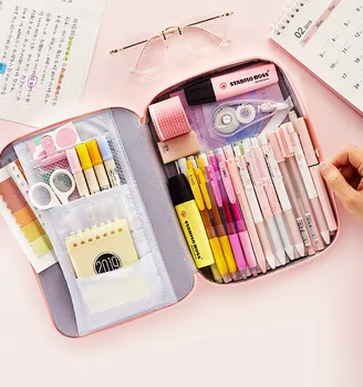 

School Large Capacity Pencil Bag Case Cute Cartoon Pencil Bag for Girls Canvas Pencil Bag Case School Supplies Pen Bag Case