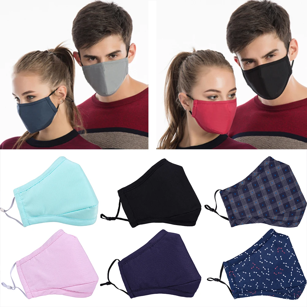 

PM2.5 5-layer Anti Dust Colored Mouth Masks Windproof Cotton Mask For Eyelash Extension Fashion Reusable Face Protection Mask