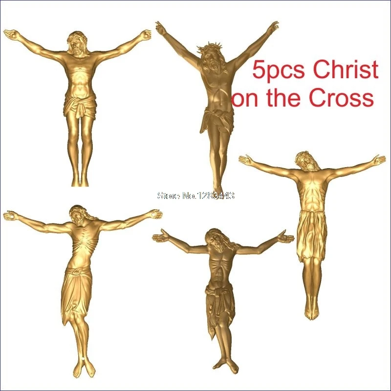 

5pcs Christ on the Cross 3d model STL relief for cnc STL format Jesus on the cross 3d Relief Model STL Router Engraver ArtCam