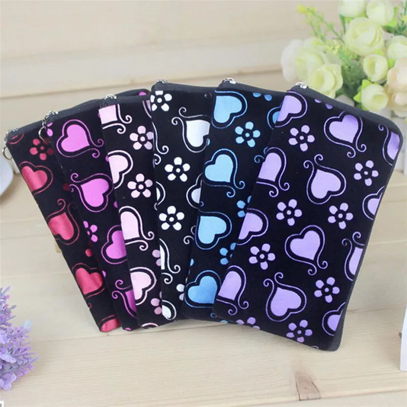 Summer New Women Purses Heart shaped Printing Coins Change Purse Clutch Casual Zipper Zero ...