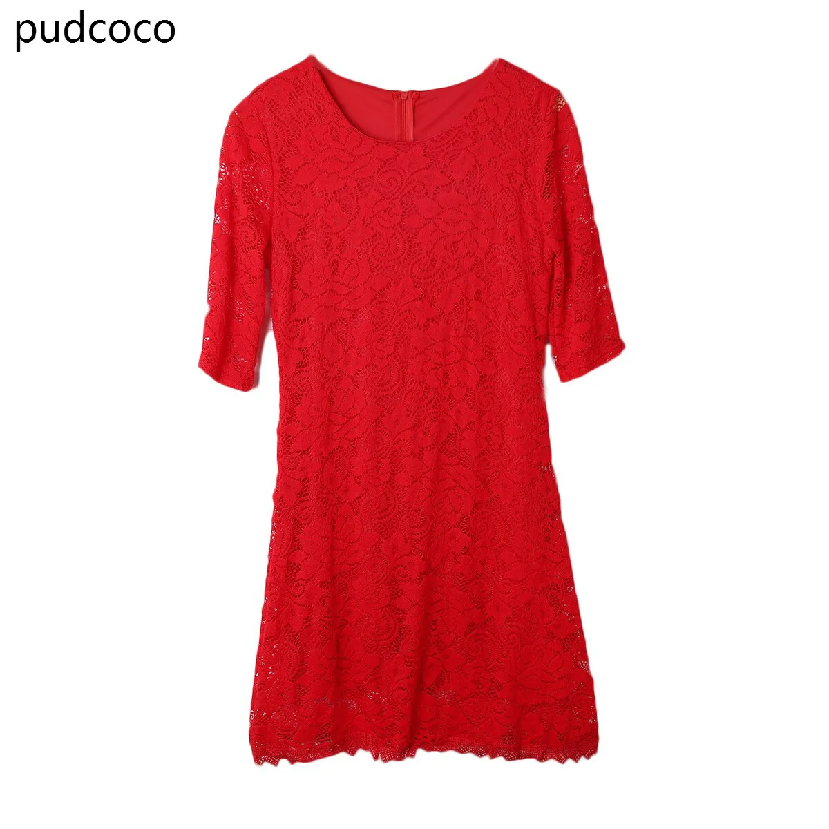 

Family Matching Dresses Mother Daughter Women Girls Red Lace Dress Summer Half Sleeve Party Casual Mini Dresses Outfits Clothes