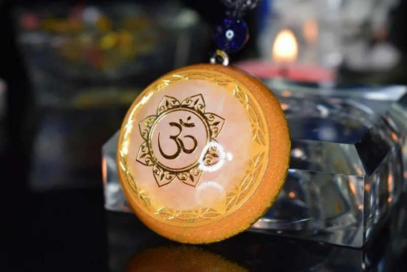 AURAREIKI Orgonite энергии цитриновый кулон успокоить душу приносящий удачу камень «reiki» кулон Цепочки и ожерелья Glamour Jewelry для женщин
