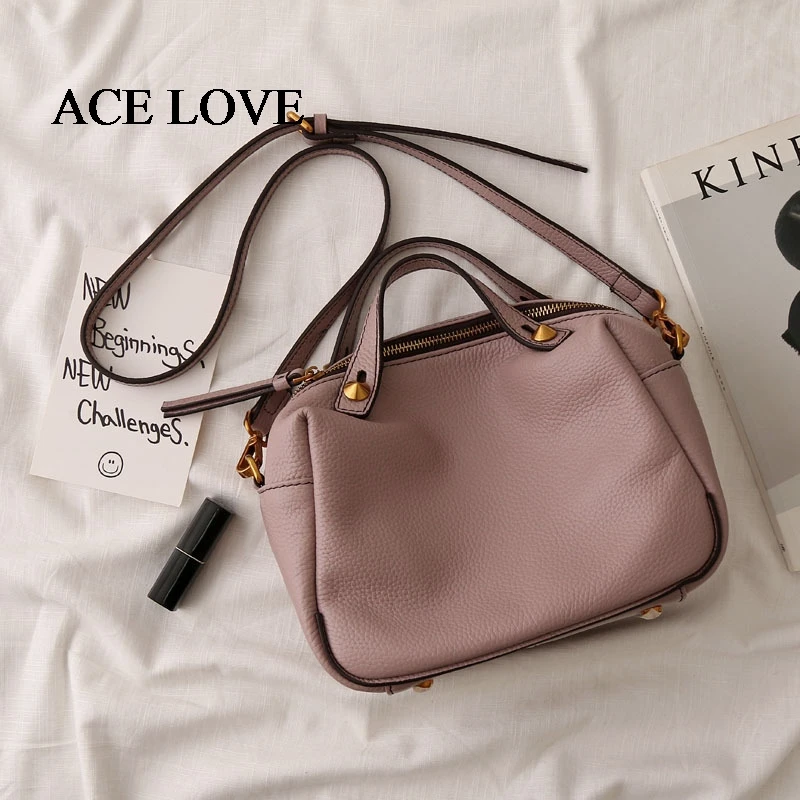 2017 New Fashion Women Genuine Leather Tote Handbag Pillow Shoulder Crossbody Satchel Bag Nice Design Soft Causal Messenger Bag new design 2016 hot sale women girl shoulder bag faux leather satchel crossbody weave tote handbag jul15