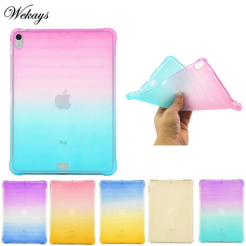 Wekays For Apple iPad Pro 11 inch Colorful Soft Silicone TPU Fundas Case For Coque 2018 New iPad Pro 11