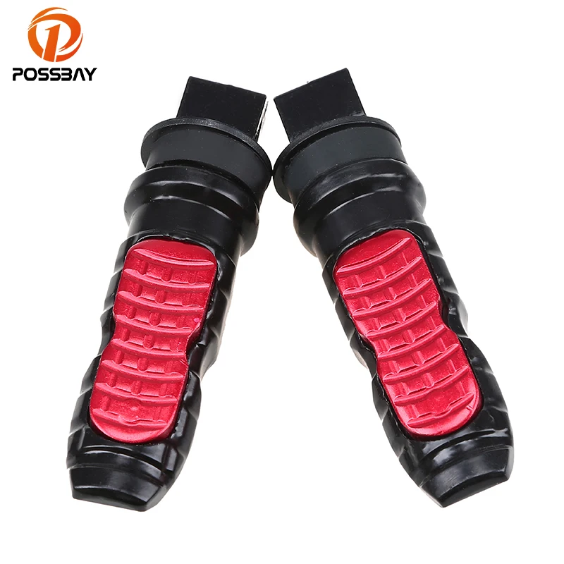 POSSBAY 8MM Hole Universal Passenger Rear Motorcycle Foot Pegs Footrest