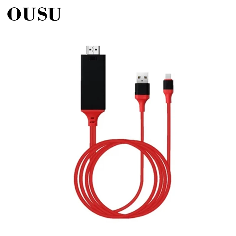

OUSU Display Port To HDMI VGA Adapter Cable For ipad iphone HDMI Splitter Vedio Converter Phone Cables To Projector TV Tablet
