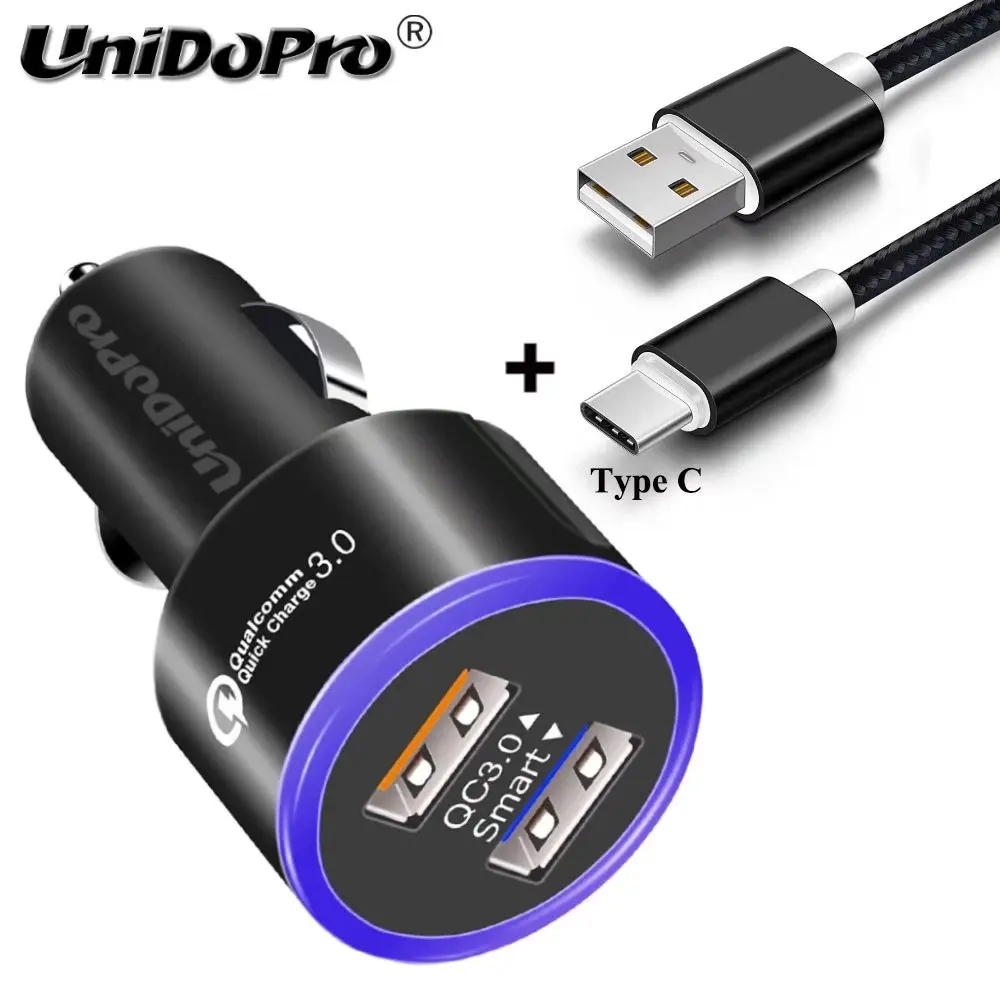 2USB QC 3.0 35W Fast Car Charger + 3FT Type C Cable for Xiaomi Mi 9 Mi9