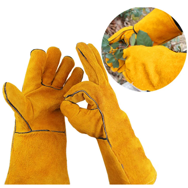 

1Pair Unisex Long Pruning Gloves Faux Leather Rose Thorn Gardening Gloves Breathable Protector Gloves