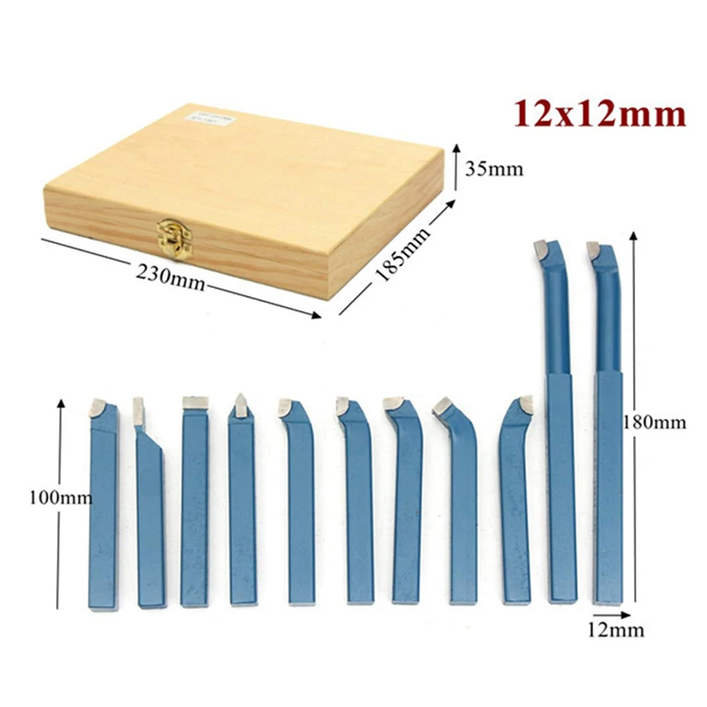 11 шт., 12 мм, металлический карбид, токарный станок с ЧПУ, инструменты, карбид, паяный резак с наконечниками, набор инструментов для резки, сварочный токарный инструмент, набор держателей