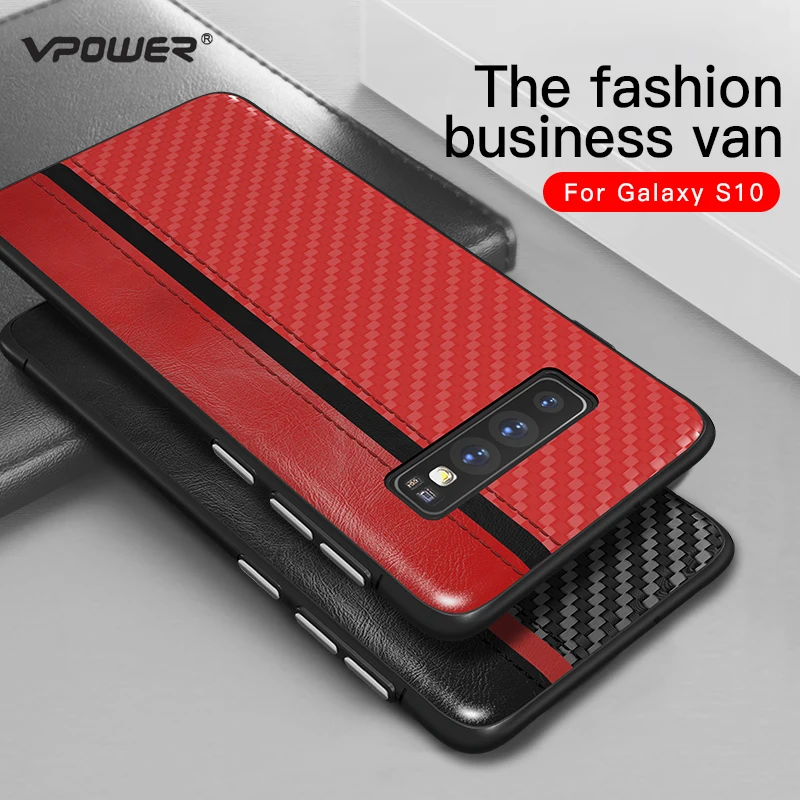 

For Samsung Galaxy S10 Plus Case S10 Lite Carbon Fiber Leather Back Cover For Samsung Galaxy S10 E Case Business Men Luxury Case