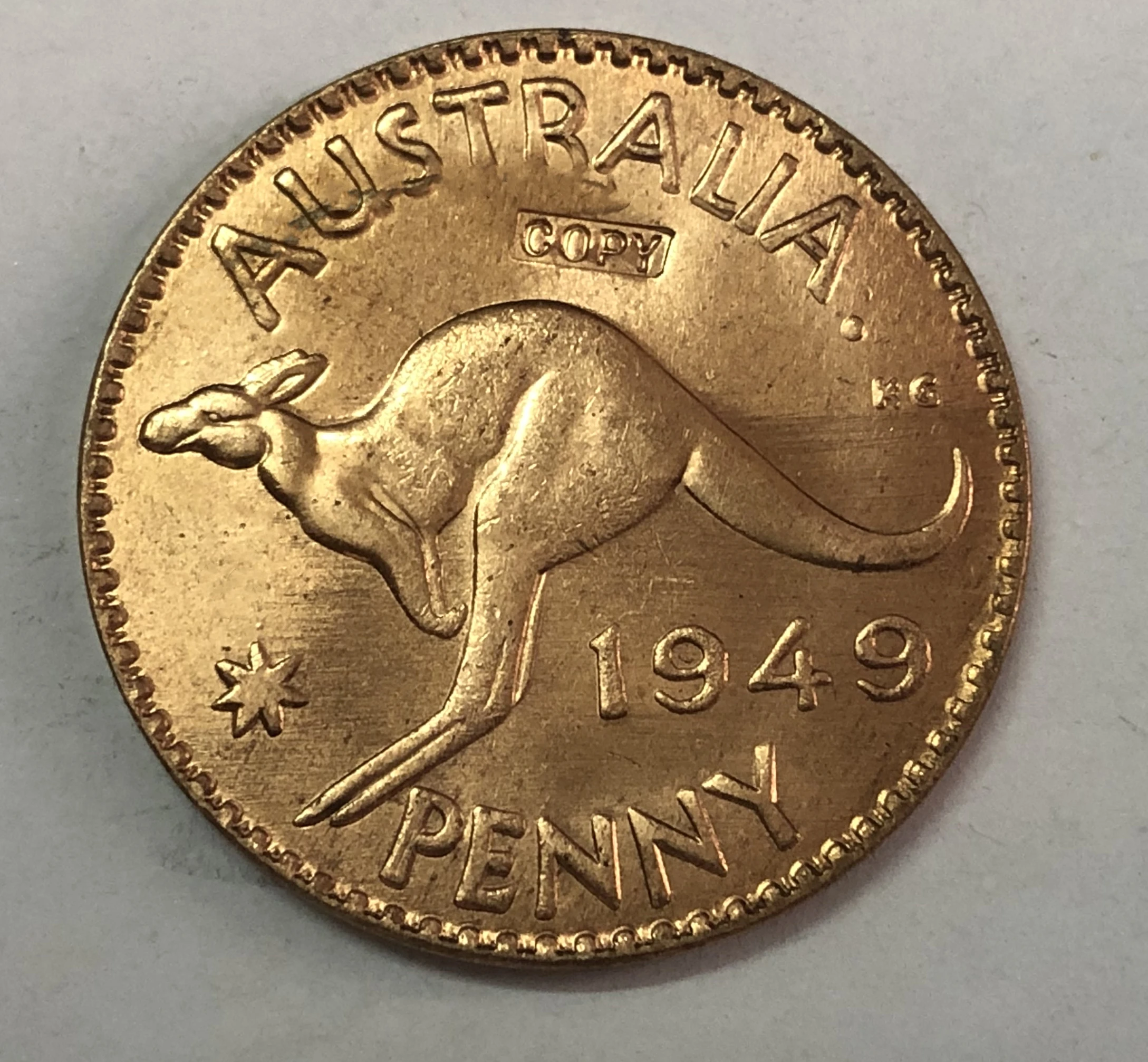 1949 Австралия 1 пенни-Джордж Ви без "IND: IMP"