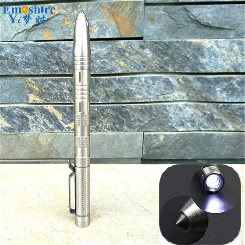 Emoshire Ballpoint Pen With LED flashlight tungsten steel head stainless steel tactical pen outdoor self - defense multi - functional defense equipment supplies (5)