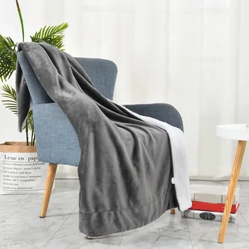 

1.5*2M Double Layers Flannel Blanket for Adult Sofa Bed Couch Soft Thick Throw Blanket 2 color