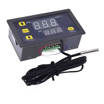 

AC 110V -220V Dual LED Digital Display Temperature Controller with Temperature Sensor Probe Thermostat Regulator W3230