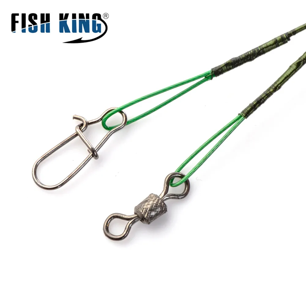 20pcs 16/20/25cm Anti-bite Steel Wire Leader Leashes For Fishing 50LB With Swivel Fishing Lure Accessories Pike Bass