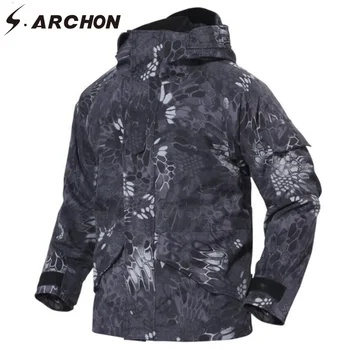 

S.ARCHON Winter Military Tactical Jackets Men 2in1 Thicken Warm Waterproof Windproof Field Jacket Hooded Camo Army Clothing Male