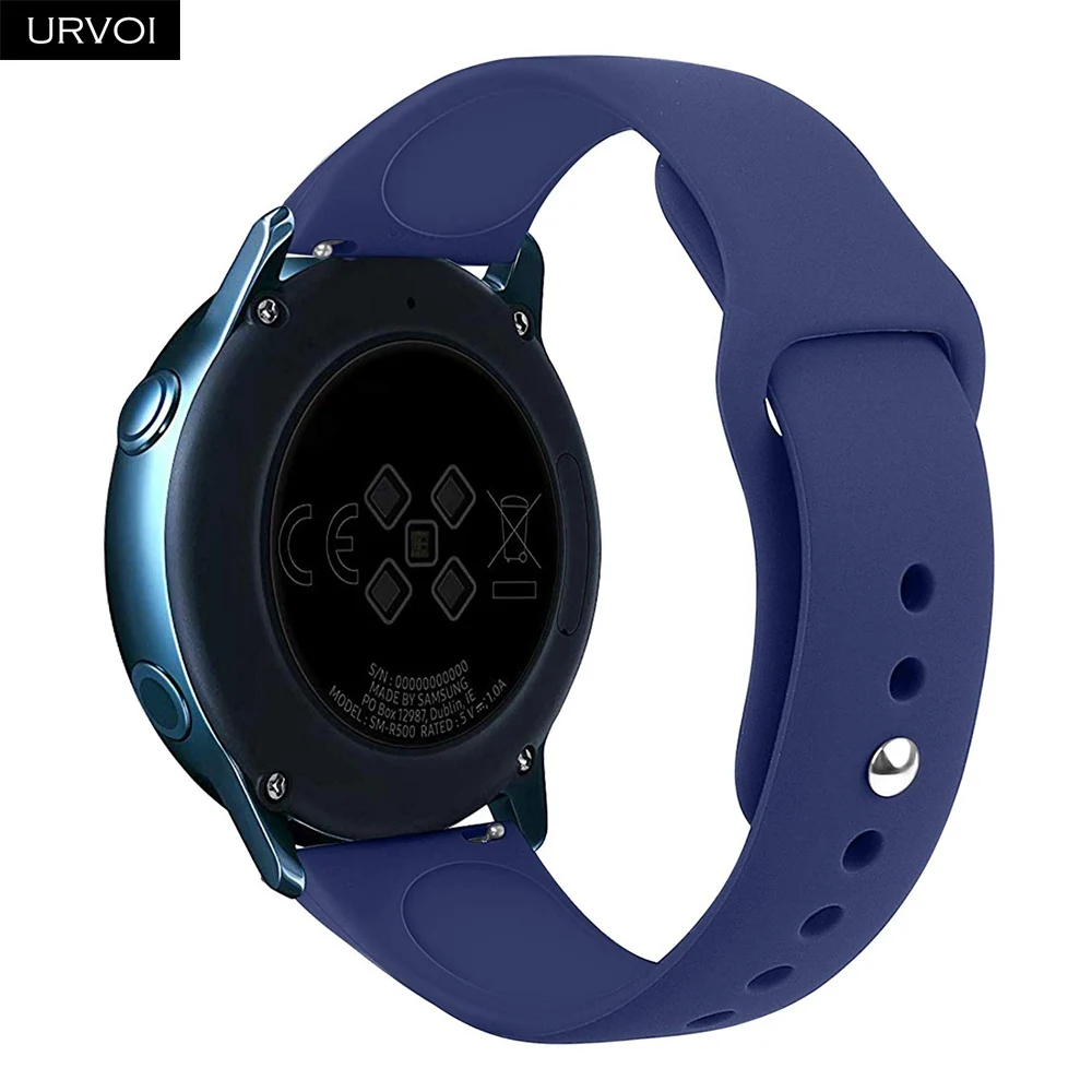 Midnight blue URVOI ремешок для Galaxy Watch Active/42 мм/46 мм спортивный силиконовый ремешок дизайн быстросъемные шпильки мягкая удобная замена - Цвет ремешка: Midnight blue