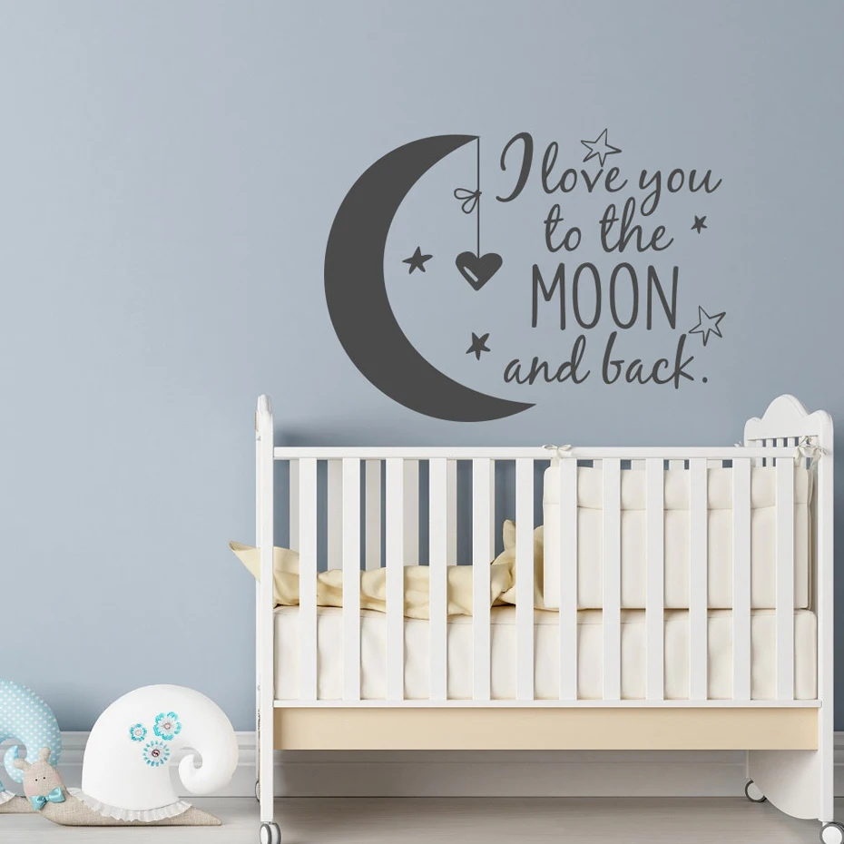 Clic I Love You To The Moon And Back Vinyl Wall Stickers Baby Vinyl Wall Stickers Baby