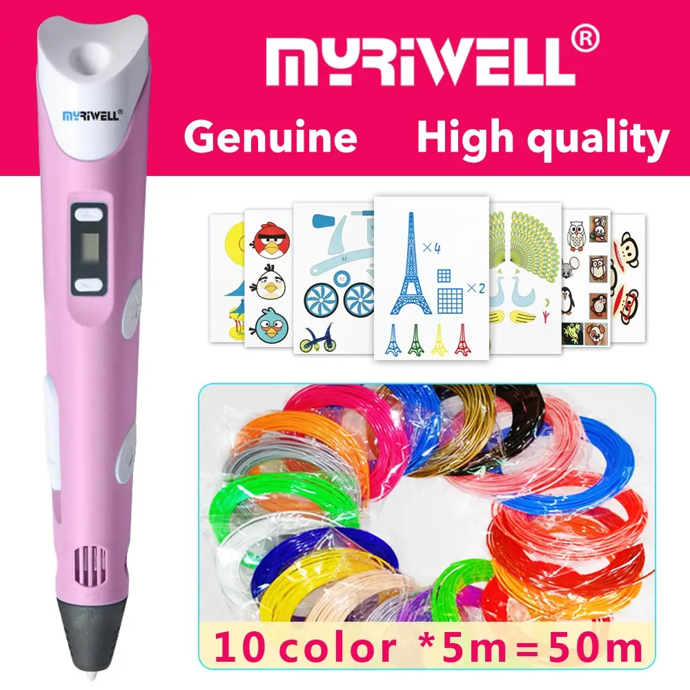 

myriwell 3d pen 3d pens,LED display,ABS/PLA Filament,3 d pen 2018 Smart3d printed pen Best Gift for Kids3d print pen3d model