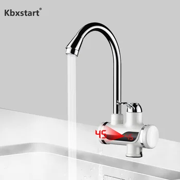 Rotatable Bathroom Kitchen Heating Tap Water Faucet 110V Tankless Electric Hot Water Heater Faucet with LED Digital Display bdp3000w 4 earth leakage protection plug digital display tankless electric faucet kitchen faucet water heater