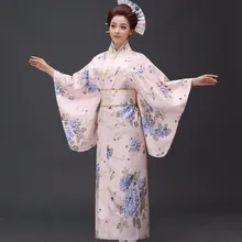 Новое поступление японский для женщин юката платье традиционные кимоно с Оби танцевальные костюмы один размер