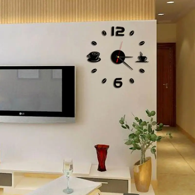 

Clock sh Removable Diy Acrylic 3D Mirror Wall Sticker Decorative Clock home decor