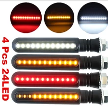 4 pcs LED Del Motociclo Segnale di Girata Luci di Acqua Che Scorre Indicatore di Illuminazione Bianco DRL Indicatori lampada del Freno Luci Lampeggianti Nuovo