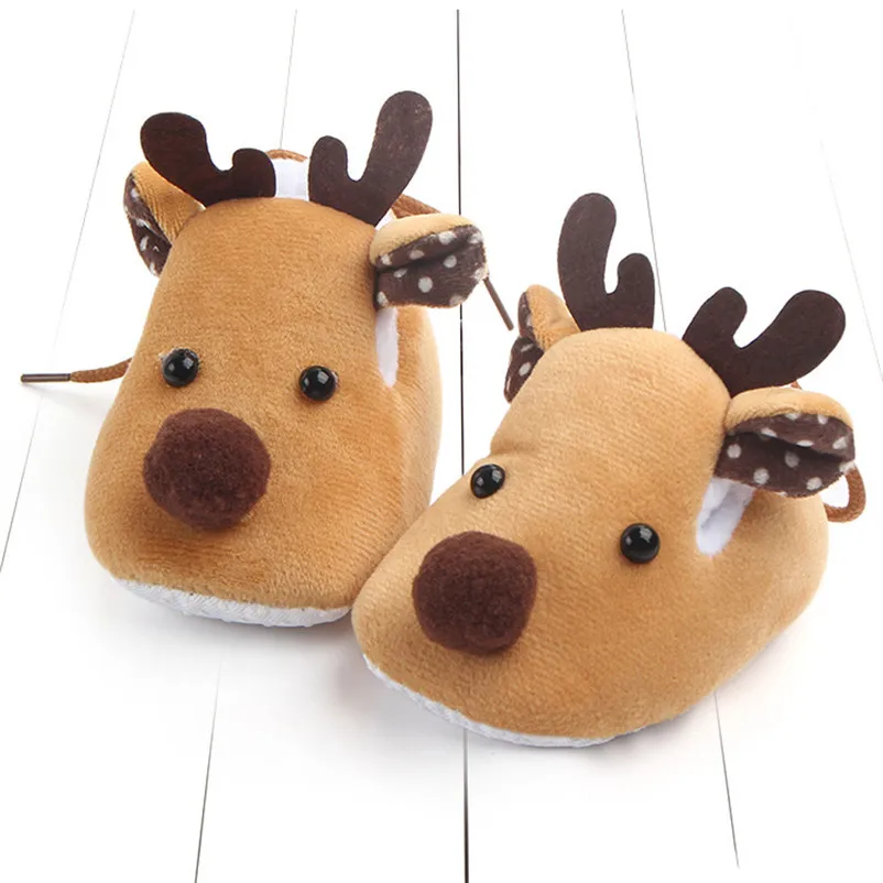 

Three colors cute Newborn Infant Baby Boy Girl Autumn/winter warm Christmas Crib Shoes Soft Sole Anti-slip Sneakers gift B5