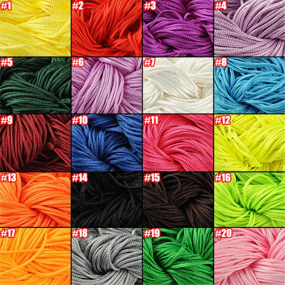 Дешевые горячие продажи 19 цветов нейлоновый шнур нить китайский узел макраме трещотка 1 мм* 22 м шамбалла веревка для DIY браслет плетеный
