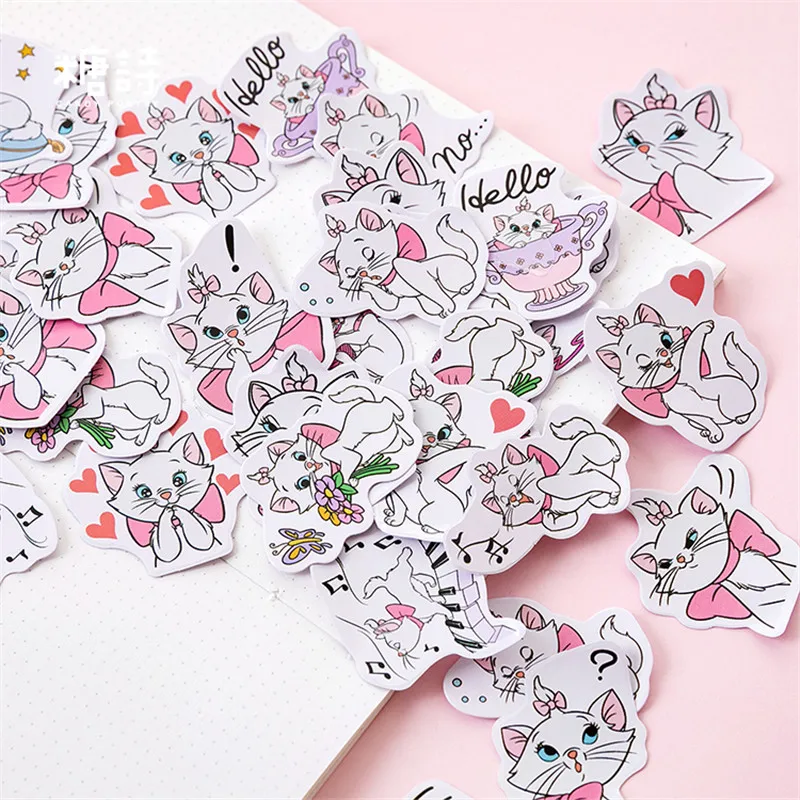 

45 Pcs/box DIY Kawaii Flower Stickers Unicorn Cartoon Cat Stationery Stickers Scrapbooking For Decoration Photo Album Diary